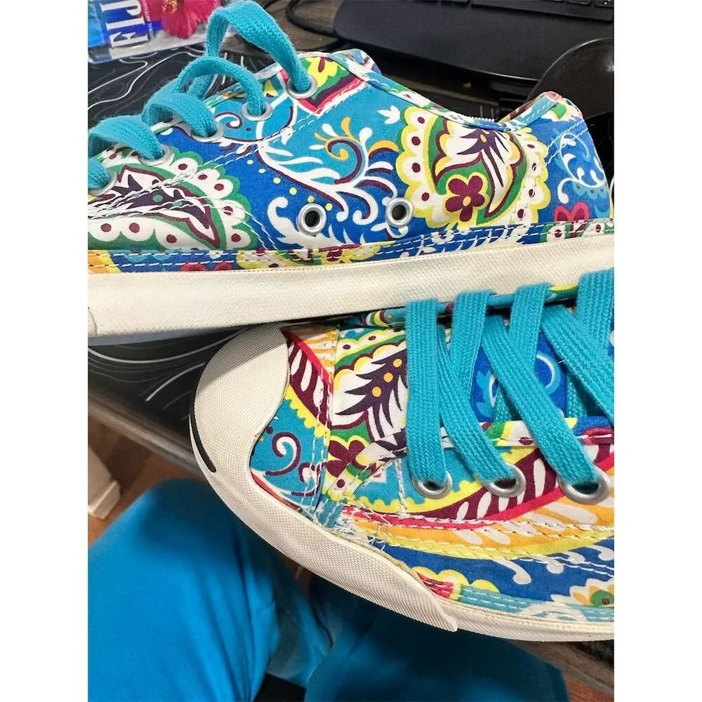Converse Jack Purcell Women's Floral Paisley Sneakers Size 5.5 - Picture 7 of 12